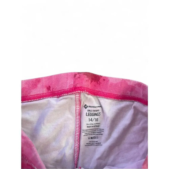 Members Mark Girls Patterned Leggings Purple Sparkles Pink Tie Dye Size 14/16 - Picture 4 of 8